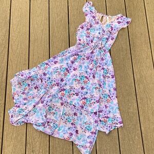 Cinderella Purple Floral Juniors Dress High Low Lace Size Small